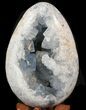Crystal Filled Celestine (Celestite) Egg - Blue Crystal Geode #41718-1
